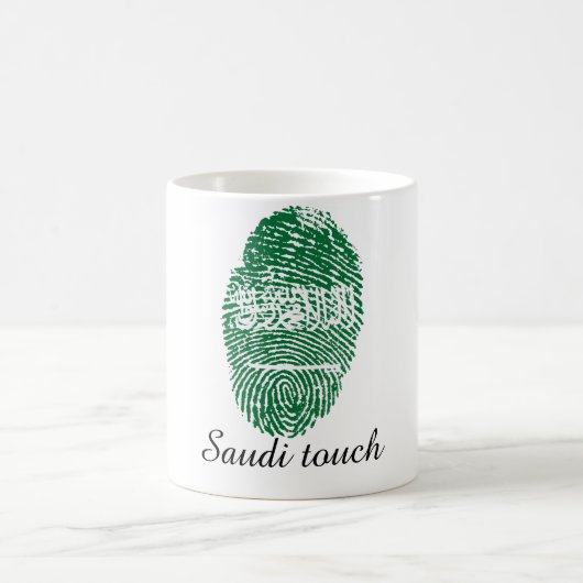 Saudische Touchfingerabdruckflagge Kaffeetasse (Mittel)