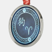 Sauen/Hund Silbernes Ornament (Links)