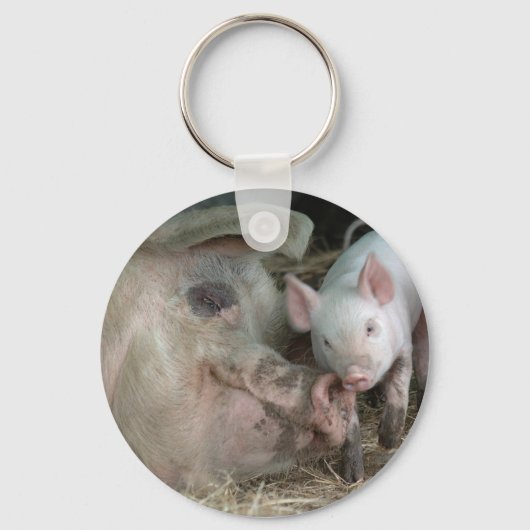 Sauen mit Piglet Schlüsselanhänger (Vorderseite)