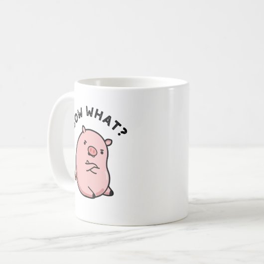 Sauen, was funny Sassy Pig Pun Kaffeetasse (Vorderseite Links)