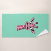 Sauer Gesicht Rosa Giraffe Badehandtuch (Badehandtuch)