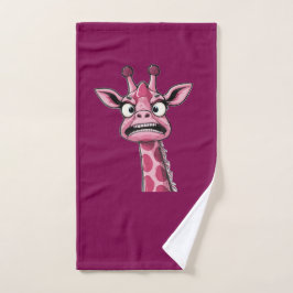 Sauer Gesicht Rosa Giraffe Handtuch