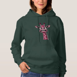 Sauer Gesicht Rosa Giraffe Hoodie