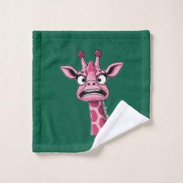 Sauer Gesicht Rosa Giraffe Waschlappen