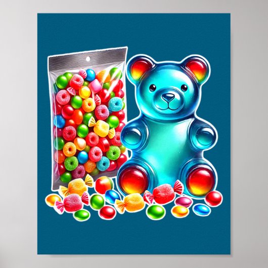 Sauer Gummibärchen Kaubonbon Poster (Vorne)