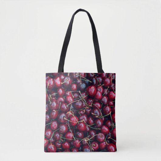 Sauerkirsche nah oben im Hintergrund Tasche (Vorderseite)