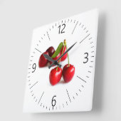 Sauerkirsche Quadratische Wanduhr (Winkel)