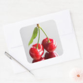 Sauerkirsche Quadratischer Aufkleber (Umschlag)