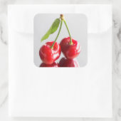 Sauerkirsche Quadratischer Aufkleber (Tasche)