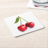 Sauerkirsche Rechteckiger Pappuntersetzer (angewinkelt)