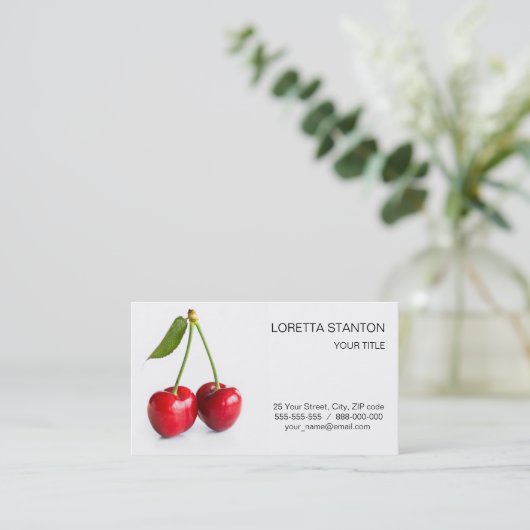 Sauerkirsche Visitenkarte (Stehend Vorderseite)