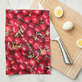 Sauerkirschmuster Geschirrtuch (Viertel Falte)