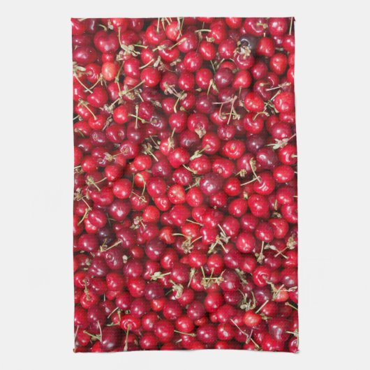 Sauerkirschmuster Geschirrtuch (Vertikal)