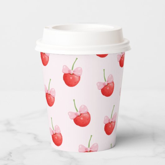 Sauerkirschmuster Pappbecher (Rückseite)
