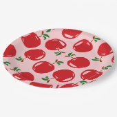 Sauerkirschmuster Pappteller (Schrägansicht)