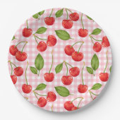 Sauerkirschmuster Pappteller (Vorderseite)