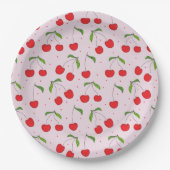 Sauerkirschmuster Pappteller (Vorderseite)
