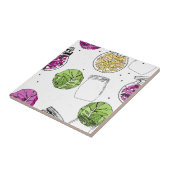 Sauerkraut Cabbage Fermenting Illustration Fliese (Seite)