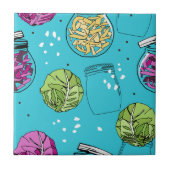 Sauerkraut Cabbage Fermenting Illustration Fliese (Vorderseite)