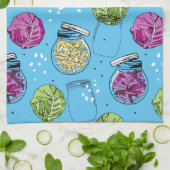 Sauerkraut Fermentation Ingredients Pattern Geschirrtuch (Gefaltet)