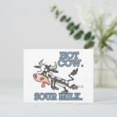 Sauerkuh-Cartoon-Kuh Postkarte (Stehend Vorderseite)