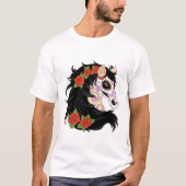 Sauerkulpferd mit Rote Rosen T-Shirt (Vorderseite)