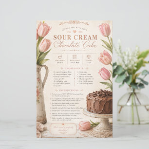 Sauerrahm-Schokoladenkuchen-Rezept, rosa Tulpen Ka
