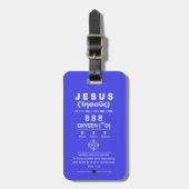 Sauerstoff 888 Name Jesu Gepäckanhänger (Vorderseite vertikal)