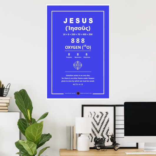 Sauerstoff Jesus 888 Poster (Heimbüro)