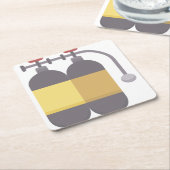 Sauerstofftank Rechteckiger Pappuntersetzer (angewinkelt)