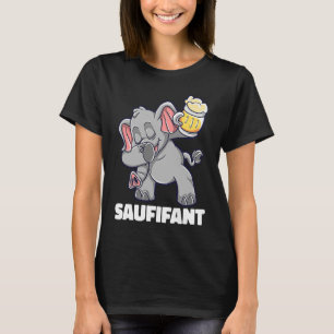 Saufifant Saufen Beer Elephant Alcohol Funny Wine T-Shirt