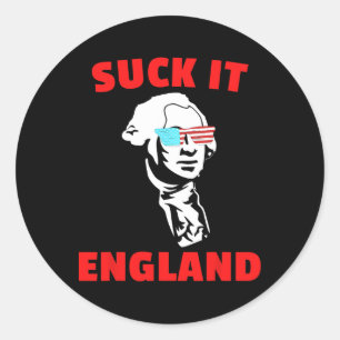 Saug es England Lustiges 4. Juli-Shirt für Männer Runder Aufkleber