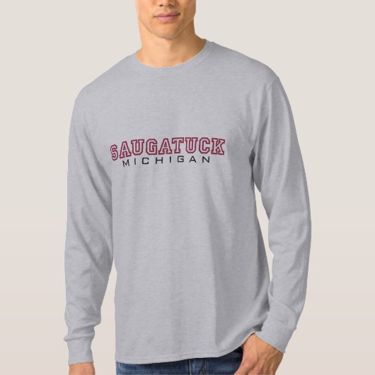 Saugatuck MI - Buchstaben T-Shirt (Vorderseite)