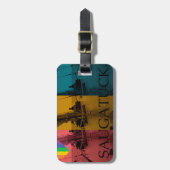 Saugatuck Michigan Sailing Rainbow Vintag Gepäckanhänger (Vorderseite vertikal)