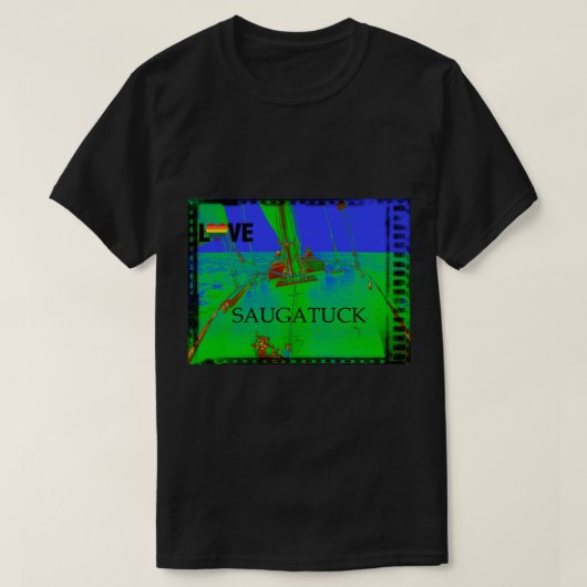 Saugatuck Michigan Sailing Shirt Rainbow Vintag (Design vorne)