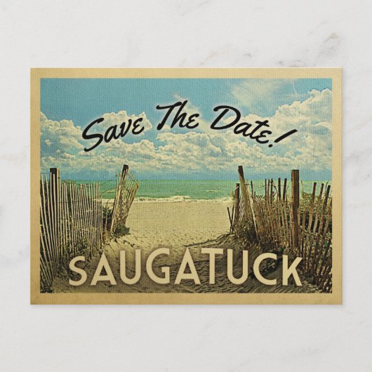 Saugatuck Michigan Save the Date Vintag Ankündigungspostkarte (Vorderseite)