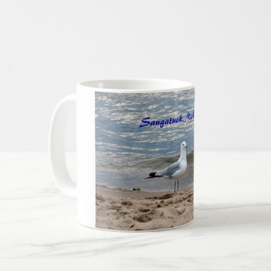 Saugatuck, Michigan-Strand-Tasse Kaffeetasse (Vorderseite Links)