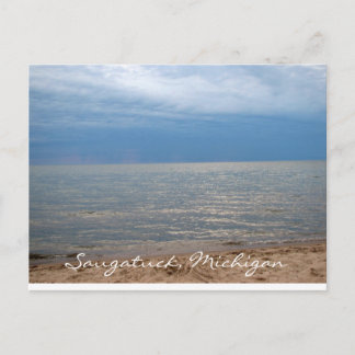 Saugatuck, ovale Strand-Postkarte Michigans Postkarte