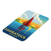 Saugatuck Sailboat Michigan Travel Magnet (Linke Seite)