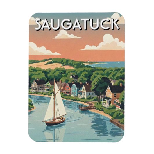 Saugatuck Segelboot Michigan Reise Magnet (Vertikal)