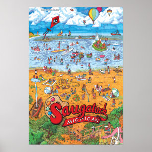 Saugatuck Strand-Plakat (kleines 13" x 19") Poster