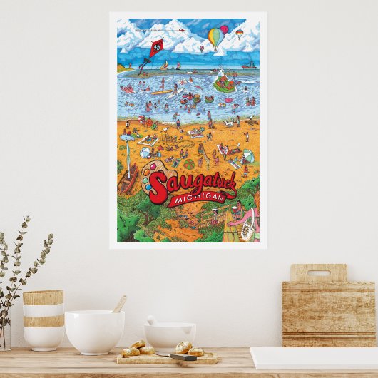 Saugatuck (Tag) Großes Poster (Küche)