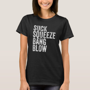 Saugen Quetschen Knall Blasen Lustiger Mechaniker T-Shirt