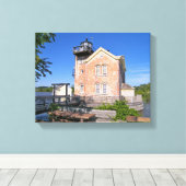 Saugerties Lighthouse, Hudson River New York Leinwanddruck (Insitu (Holzboden))