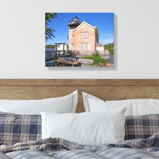 Saugerties Lighthouse, Hudson River New York Leinwanddruck (Insitu (Schlafzimmer))
