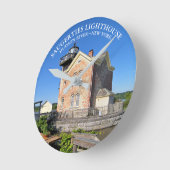 Saugerties Lighthouse, New York Clock Runde Wanduhr (Winkel)
