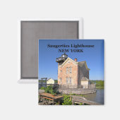 Saugerties Lighthouse, New York Magnet (Vorderseite/Rückseite)