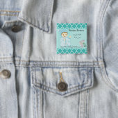 Säugling Baby Boy in Blue mit Blume Button (Beispiel)