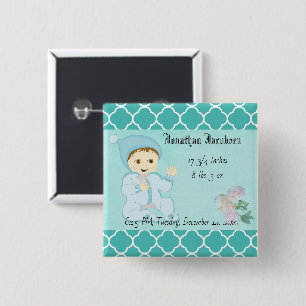 Säugling Baby Boy in Blue mit Blume Button