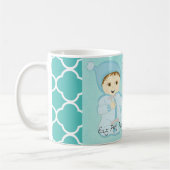 Säugling Baby Boy in Blue mit Blume Kaffeetasse (Links)